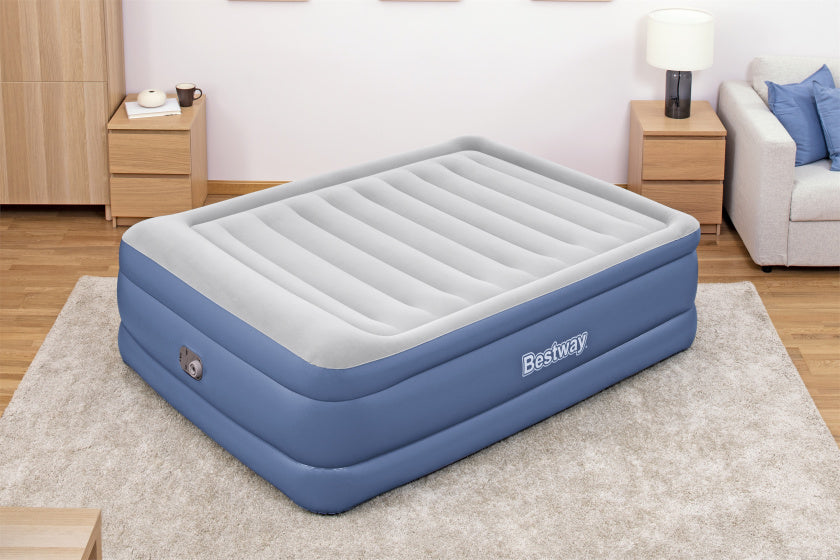 Bestway Luchtbed tritech 61 cm queen blauw/grijs