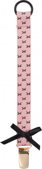 fopspeenketting Bow meisjes 19 cm roze/zwart