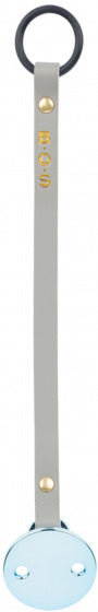 fopspeenketting jongens leer grijs/blauw