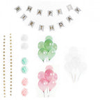 feestversiering groen/roze 27-delig