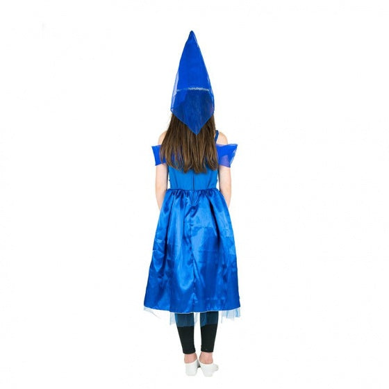 prinsessenjurk met muts blauw meisjes 6-8 jaar