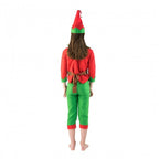 verkleedkostuum elf meisjes rood/groen 7-9 jaar