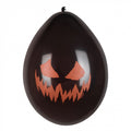 ballonnen Creepy Pumpkin 25 cm latex zwart/oranje 6 stuks
