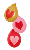 ballonnen Love 25 cm latex rood/roze/goud 6 stuks