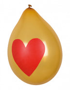 ballonnen Love 25 cm latex rood/roze/goud 6 stuks