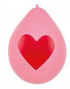 ballonnen Love 25 cm latex rood/roze/goud 6 stuks