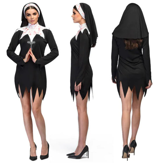 Boland Bloody non kostuum dames zwart wit maat 40 42 (M)