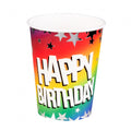 feestbekers Happy Birthday 250 ml papier 6 stuks