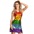 jurk Rainbow Dazzle dames 103 cm polyester