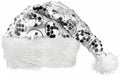 kerstmuts Dangling polyester zilver/wit one-size