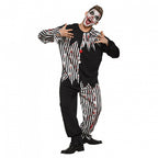 kostuum horrorclown heren textiel zwart/wit 2-delig