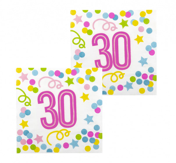 servetten 30 jaar 33 cm papier 12 stuks