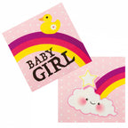 servetten Baby girl meisjes 33 cm papier roze 12 stuks