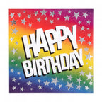 servetten Happy Birthday sterren 33 cm papier 12 stuks