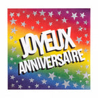 servetten Joyeux Anniversaire 33 cm papier 12 stuks