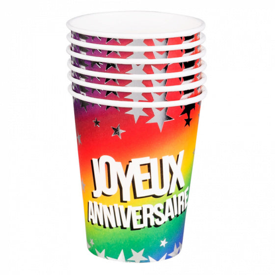serviesset Joyeux Anniversaire papier 250 ml 24-delig