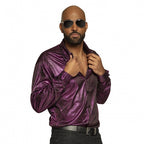 Boland Shirt Funky Disco Heren Paars Maat 50 52
