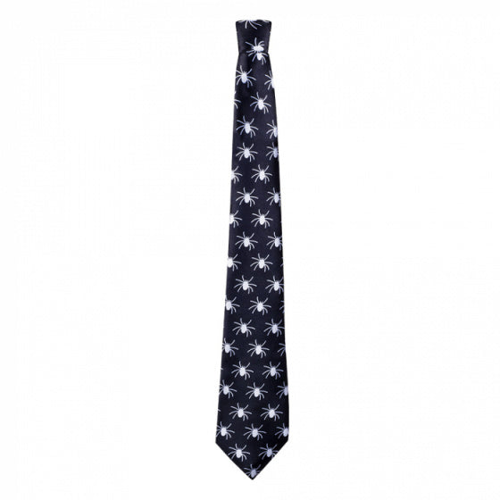 stropdas spinnen 135 cm polyester zwart/wit