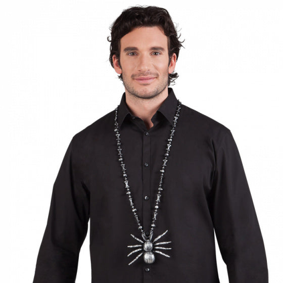 ketting tarantula 65 cm polystyreen zilver