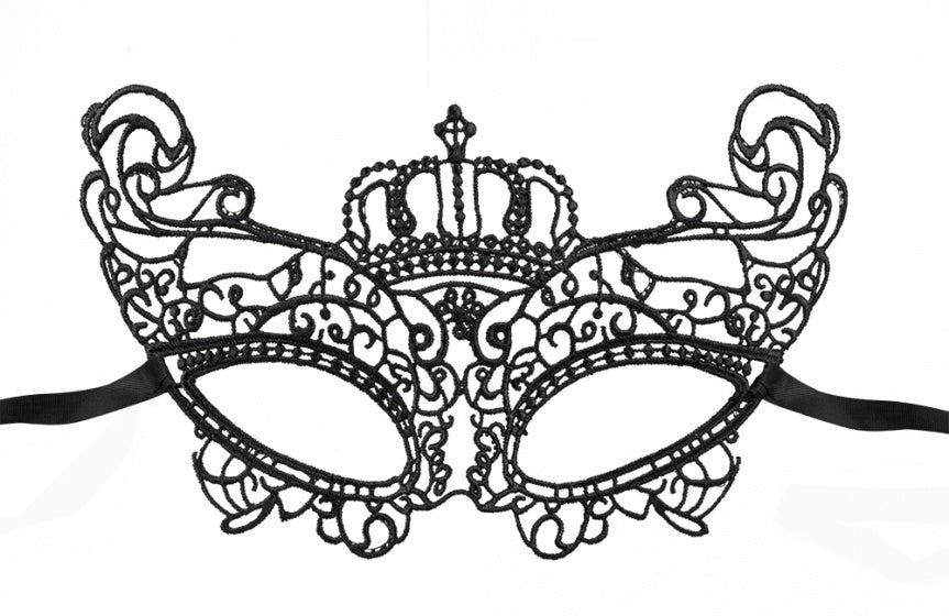 verkleedmasker Masquerade kroon dames zwart one size