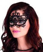 verkleedmasker Masquerade kroon dames zwart one size