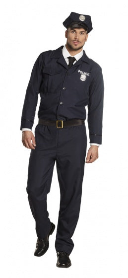 verkleedpak Politie Officier heren donkerblauw maat 50/52