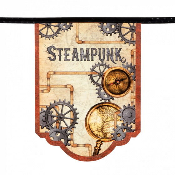vlaggenlijn steampunk 4 meter karton bruin