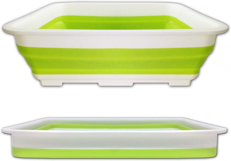 afwasbak inklapbaar 10 liter 32 x 5 cm groen/wit