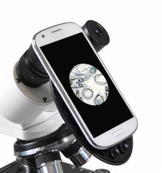 Bresser erudit basic bino microscoop 40x-400x – binoculair, led verlichting, smartphone adapter koffer – voor school hobby