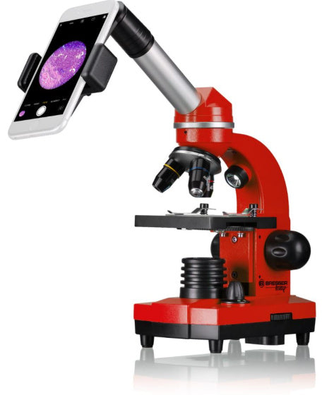 Bresser Microscoop junior 29 cm staal rood 28-delig