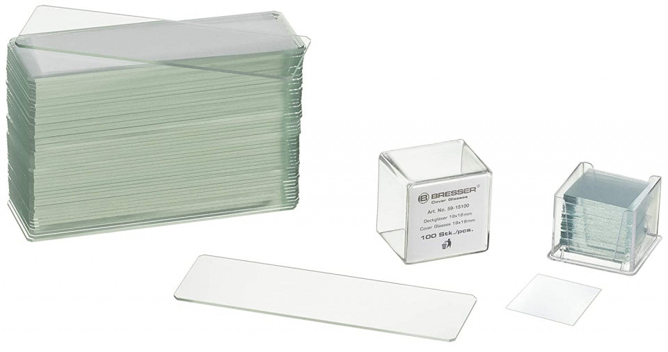 object- en dekglaasjes transparant glas 150-delig