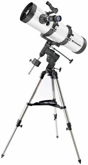 bresser spiegeltelescoop 130 650 eq3 aluminium 8-delig wit