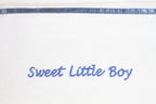 laken Sweet Little Boy 75x100 cm katoen wit/blauw