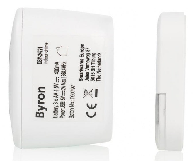 deurbelset DBY-24721 draadloos 85 dB wit 4-delig