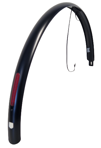 Sks Achterspatbord 28 inch kunststof 45 mm mat zwart met achterlicht