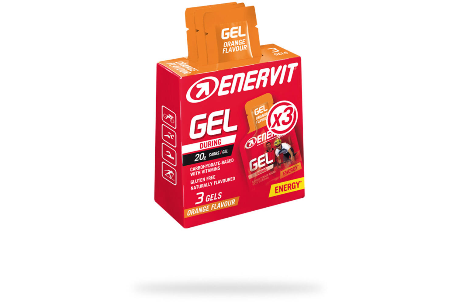 Enervit - gel sinasappel 8 packs x 3x25ml tht mei 2023