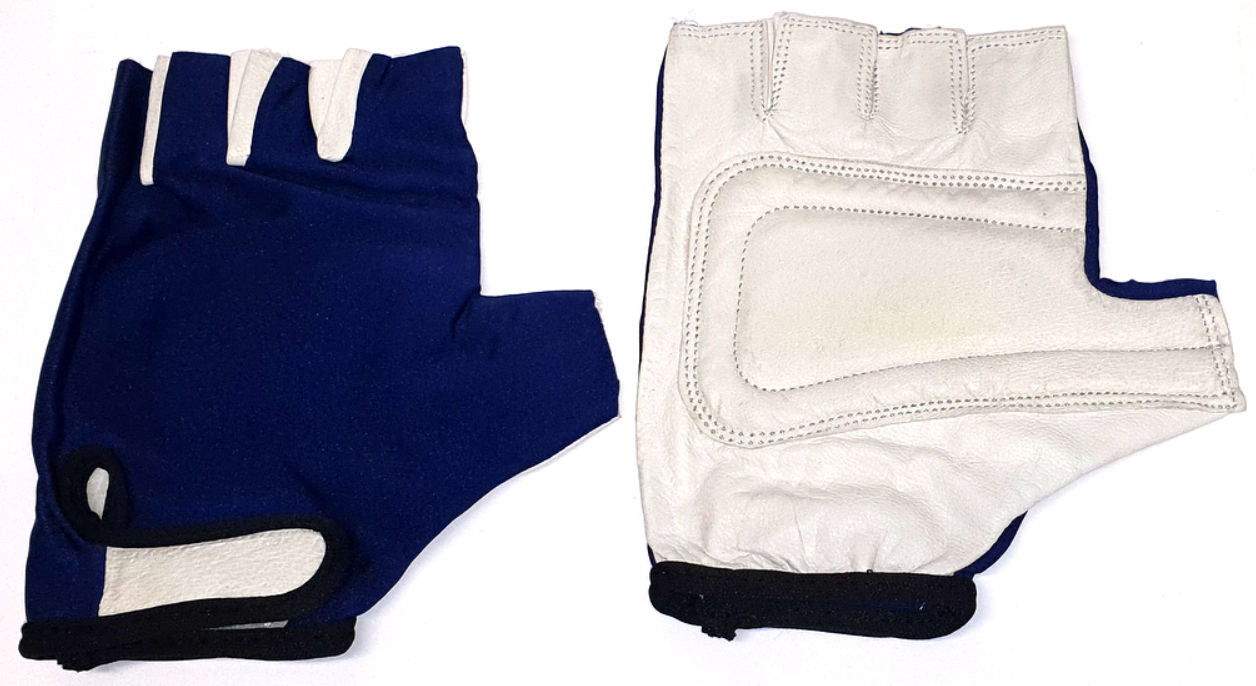 Hzb Sky comfort lycra fiets / fitness handschoen blauw-wit maat l
