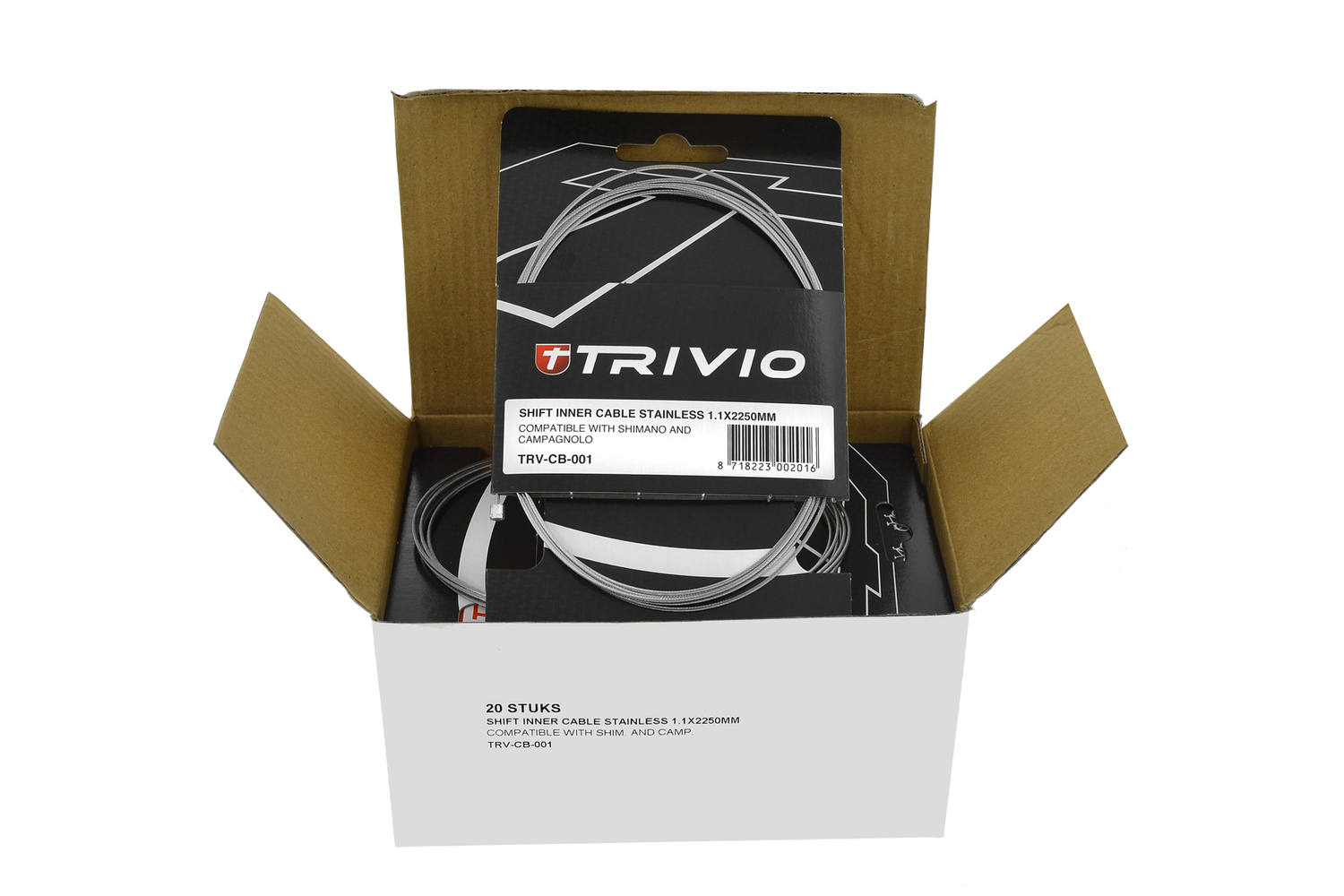 Trivio - derailleur binnenkabel rvs 1.1x2250mm - 20 st.
