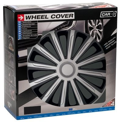 wieldoppen Alaska 16 inch ABS zilver/zwart set van 4