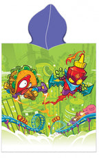 badponcho Super Zings junior 50 x 115 cm groen/blauw