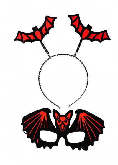 accessoireset vleermuis junior textiel zwart/rood