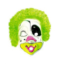 gezichtsmasker Neon Clown wit/groen one-size