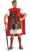 gladiatorkostuum heren polyester rood/wit maat L