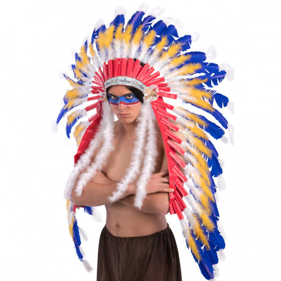 hoofdtiara Indiaan heren veren one-size