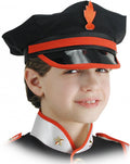 luitenantpet junior textiel zwart/rood one-size