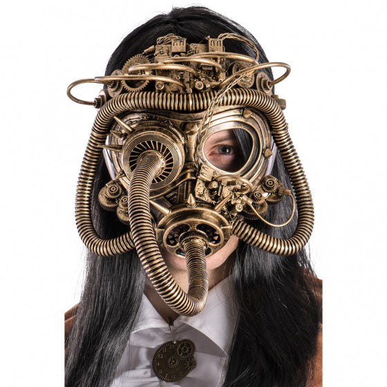 verkleedmasker Steampunk goud one-size