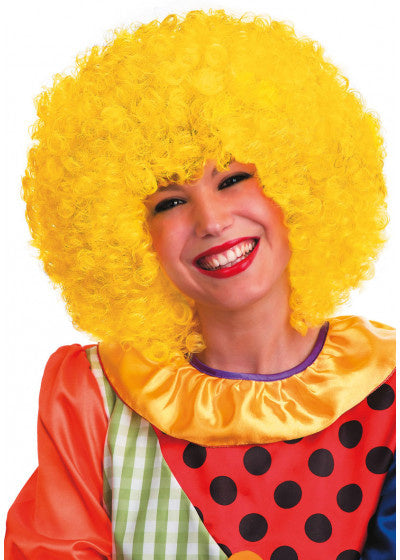 pruik afro polyester geel one-size