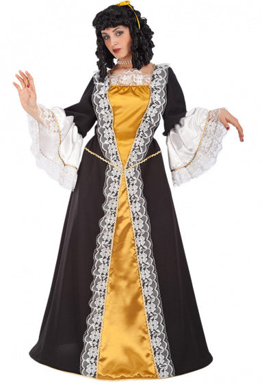 verkleedjurk Caterina dames polyester geel mt M