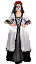 verkleedjurk dames polyester wit/zwart maat M