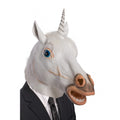 verkleedmasker eenhoorn met haar latex wit